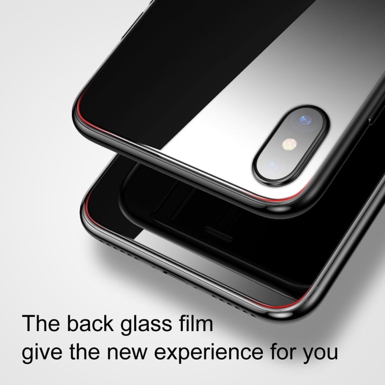 Glasskåner bagside iPhone X/XS - Sort