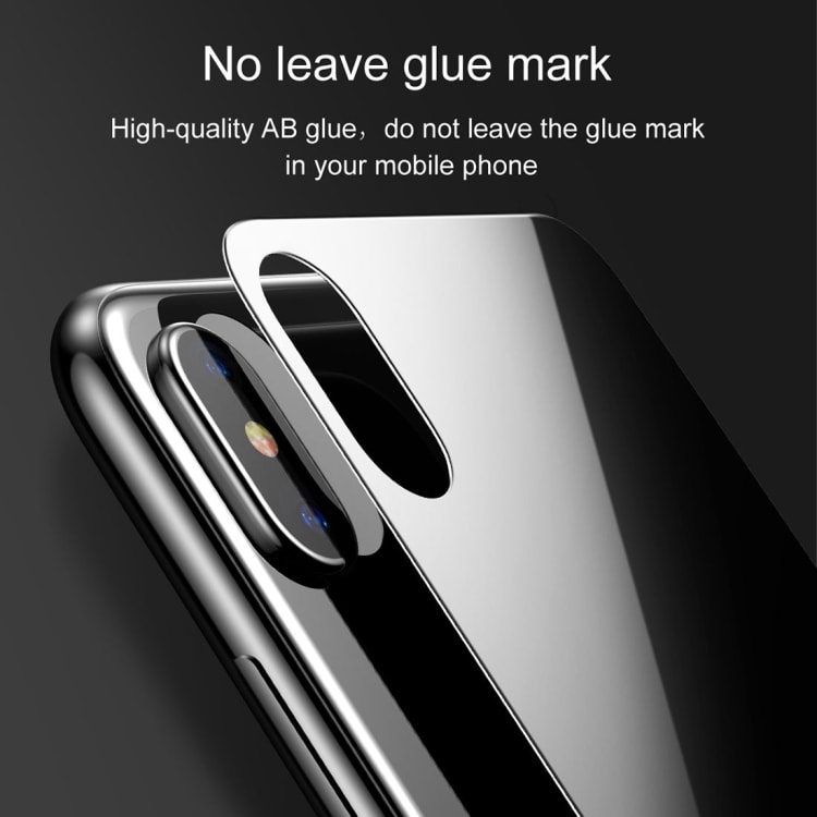 Glasskåner bagside iPhone X/XS - Hvid
