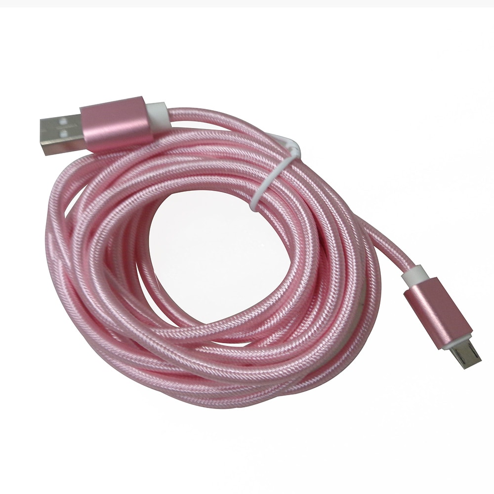 Micro USB datakabel 3 m - Rose Guld