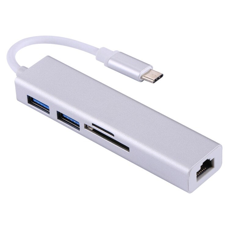 Adapter USB-C til netværk og 2 x USB 3.0 & Micro SD USB-hub