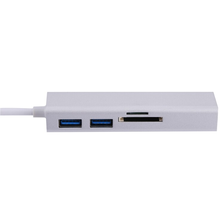 Adapter USB-C til netværk og 2 x USB 3.0 & Micro SD USB-hub
