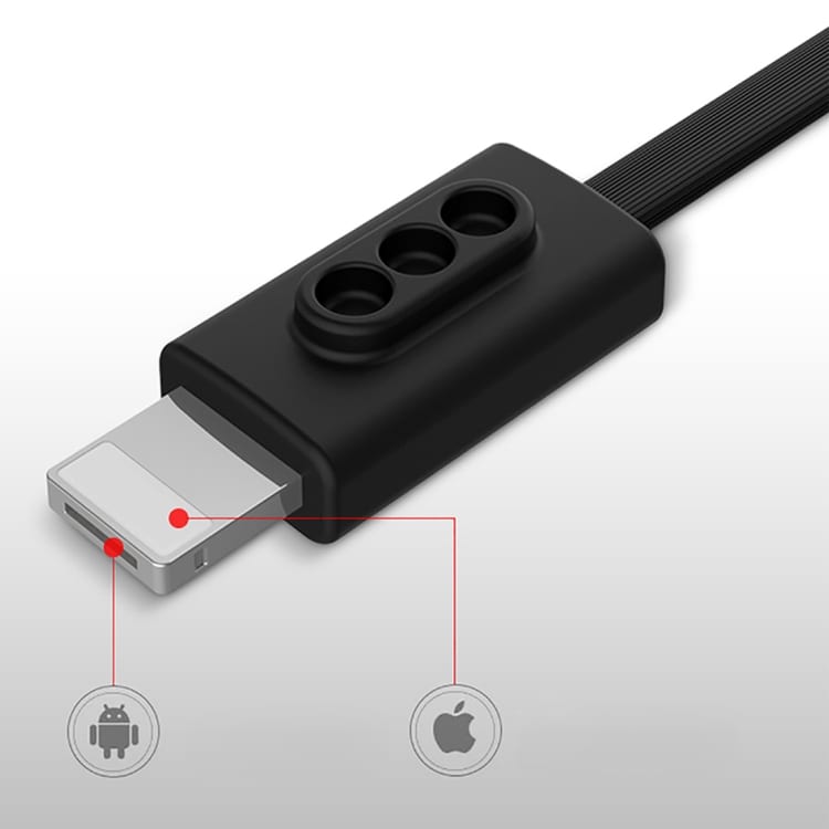 Bærbart Opladningskabel / USB-kabel til iPhone- og Android-telefoner