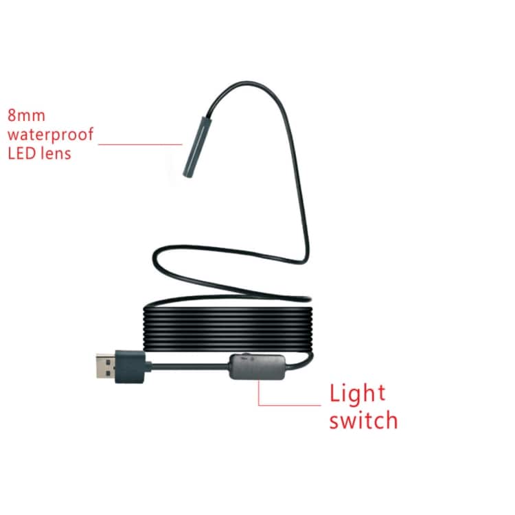 Stift Trådløst Inspektionskamera 1200P HD Wi-Fi Endoskop8 LED - 10 Meter