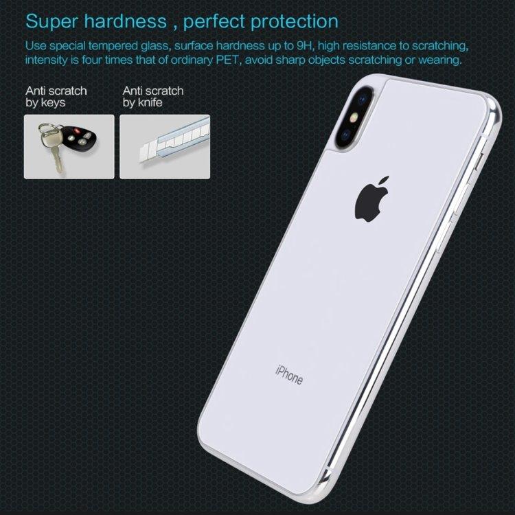 NILLKIN Skærmbeskyttelse Bagside i Hærdet Glas iPhone X