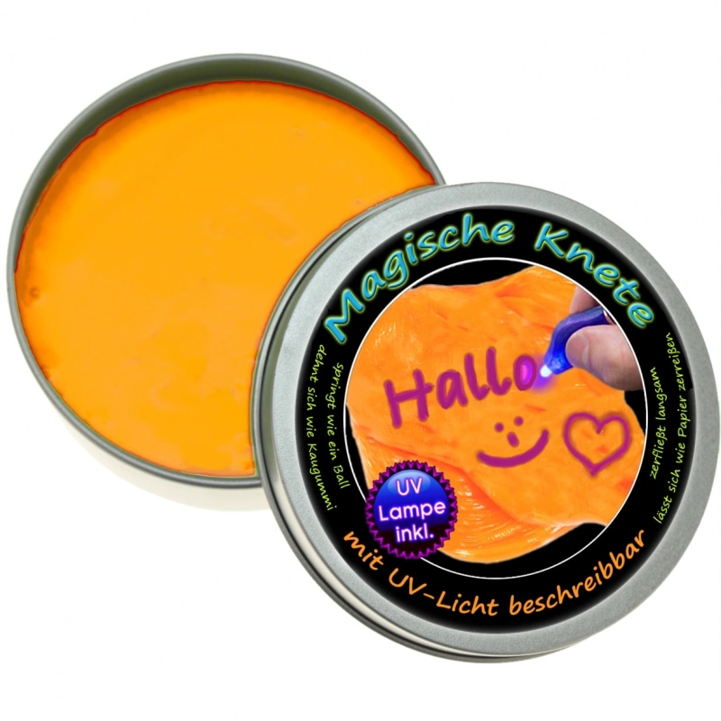 Magisk Slime - med UV-lys Orange