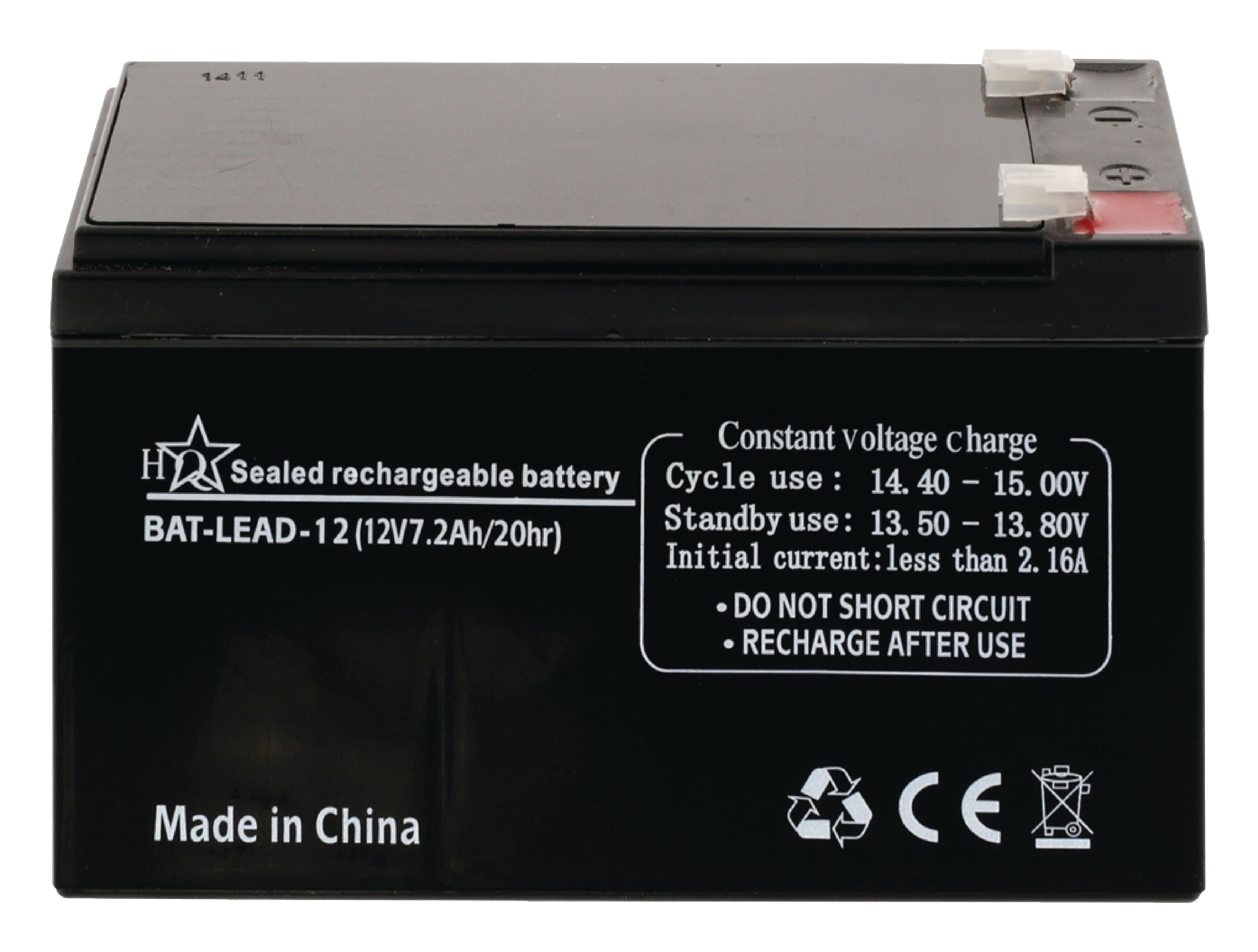 HQ Genopladeligt Blybatteri 12 V 7200 mAh