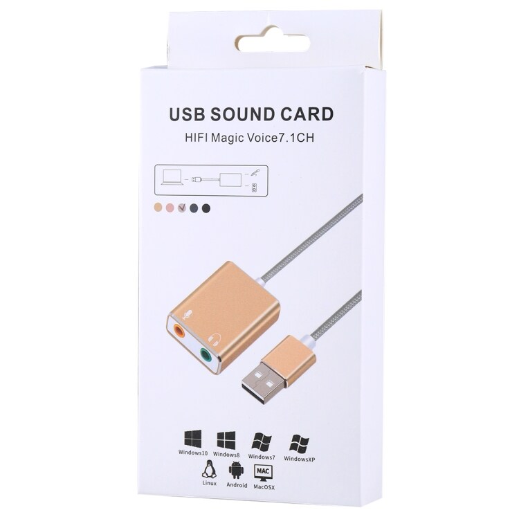 USB Lydkort med Høretelefonindgang og mikrofonudtag