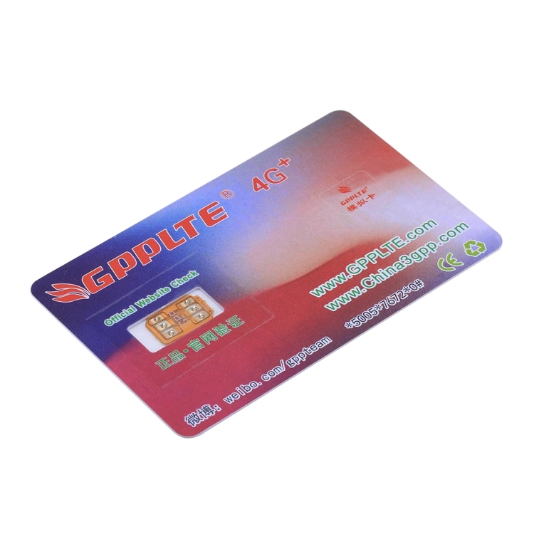 Aktiveringskort GPPLTE 4G+ PRO 3 for iPhone X/XS / 8 / 7 / 6