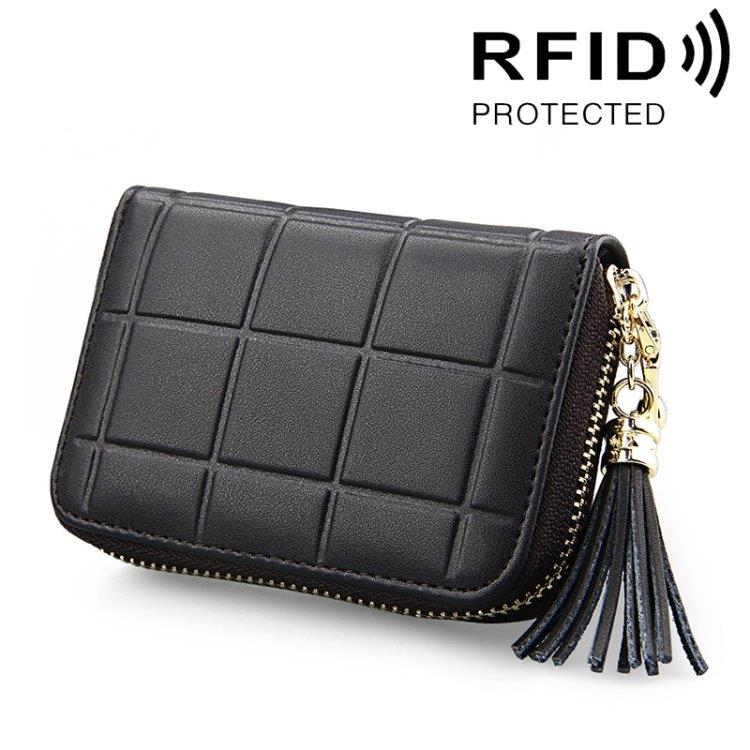 RFID Tegnebog / Dametaske med lynlås - 15 rum til kort