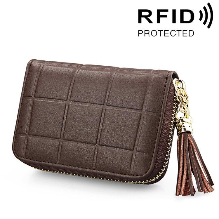 RFID Håndtaske med lynlås - 15 rum til kort