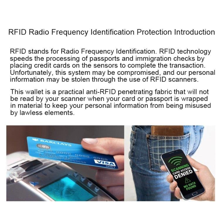 Blå Tegnebog med RFID-beskyttelse - Mange rum