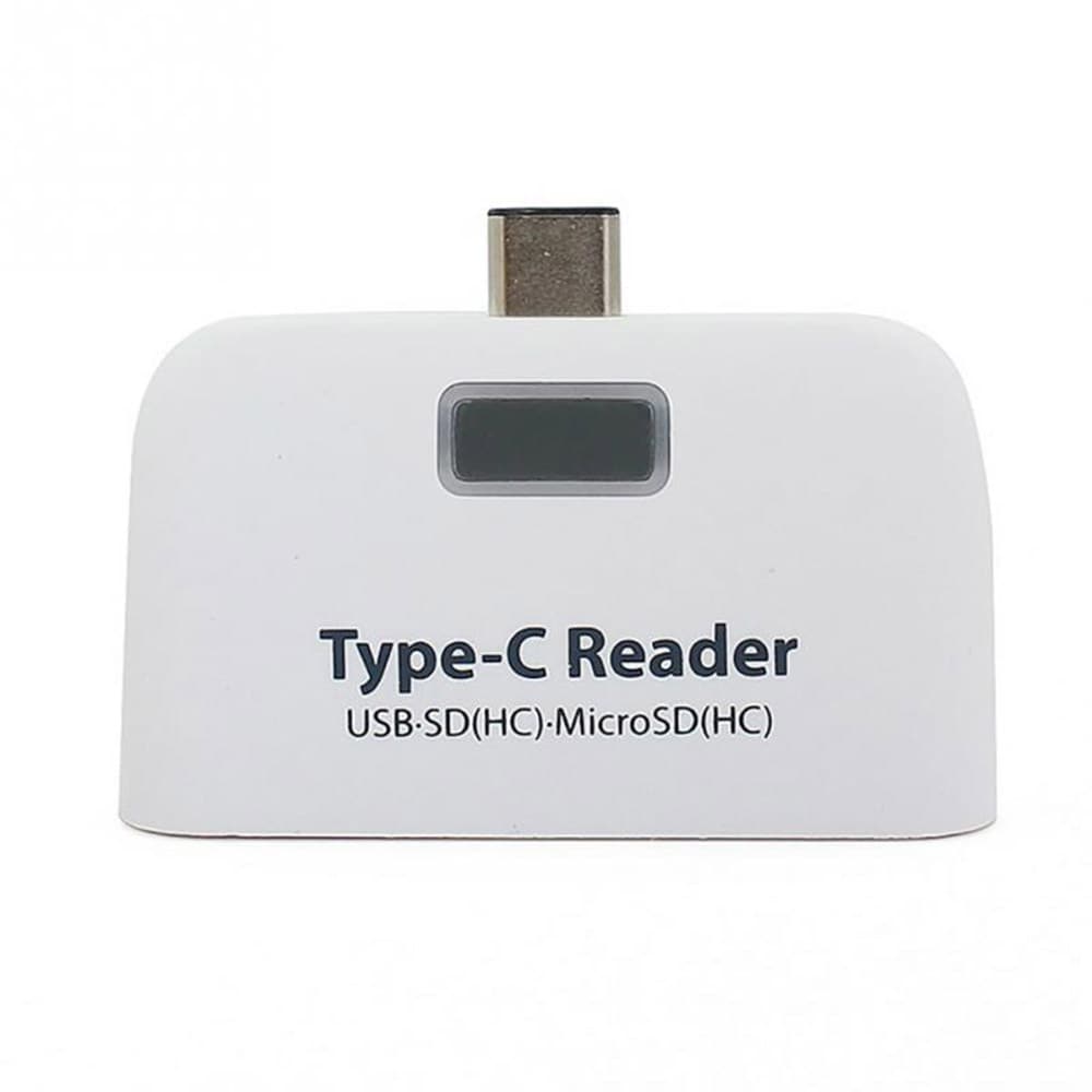 3-i-1 Kortlæser med USB 3.1 Type C - MicroSD / USB-hukommelse OTG