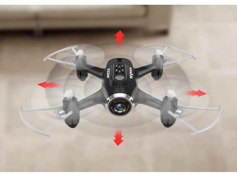 Drone SYMA X22W 2.4G med Gyro og Kamera - Sort