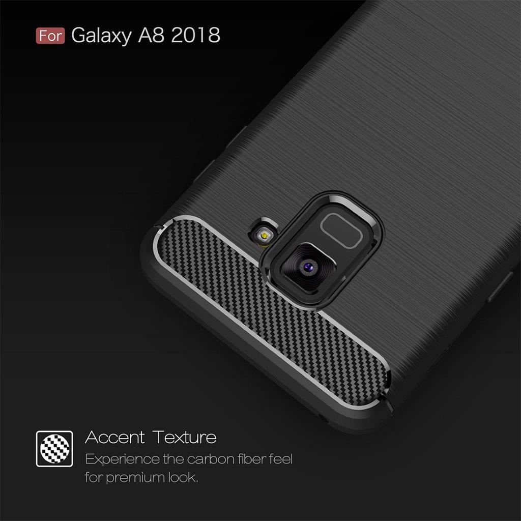 Carbonfibercover / Mobiletui til Samsung Galaxy A8 2018