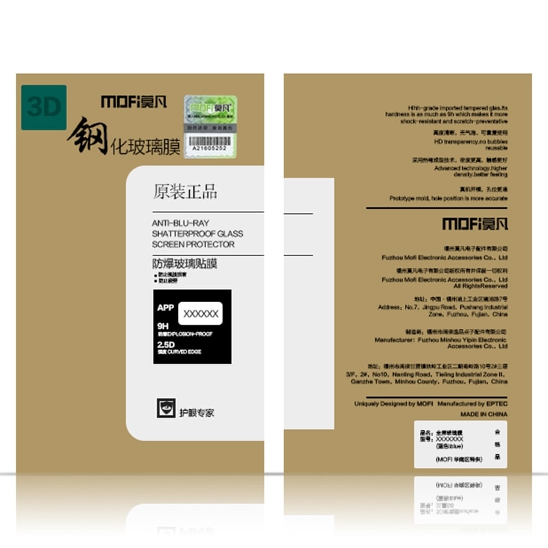 MOFI Bøjet Full Skærmbeskyttelse Hærdet Glas Sony Xperia XA2