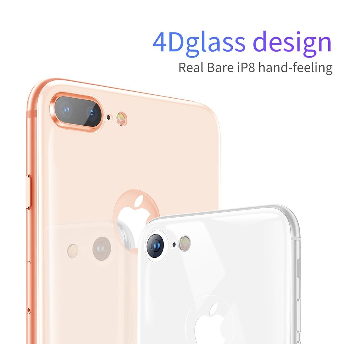 Baseus Skærmbeskyttelse Bagside Hærdet Glas iPhone 8 - Sølv