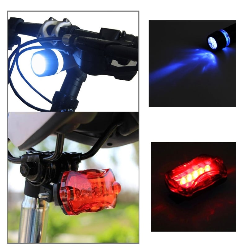 Cykellygte 5 LED - For og Bag