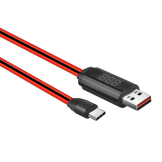 Hoco Ladekabel USB Type-C med LCD-display Ladetid & Volt