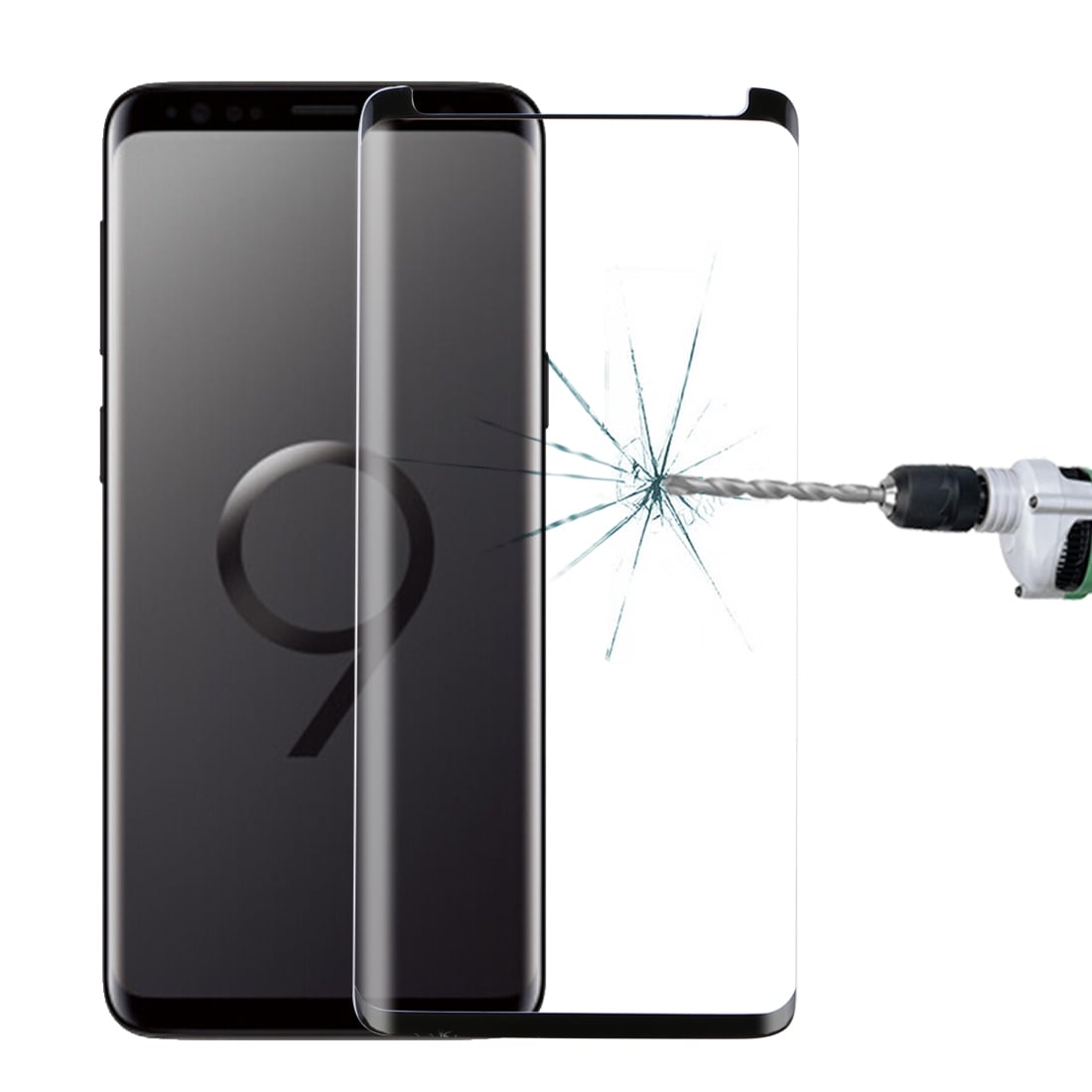 Buet Skærmbeskyttelse Hærdet Glas Samsung Galaxy S9 - Sort