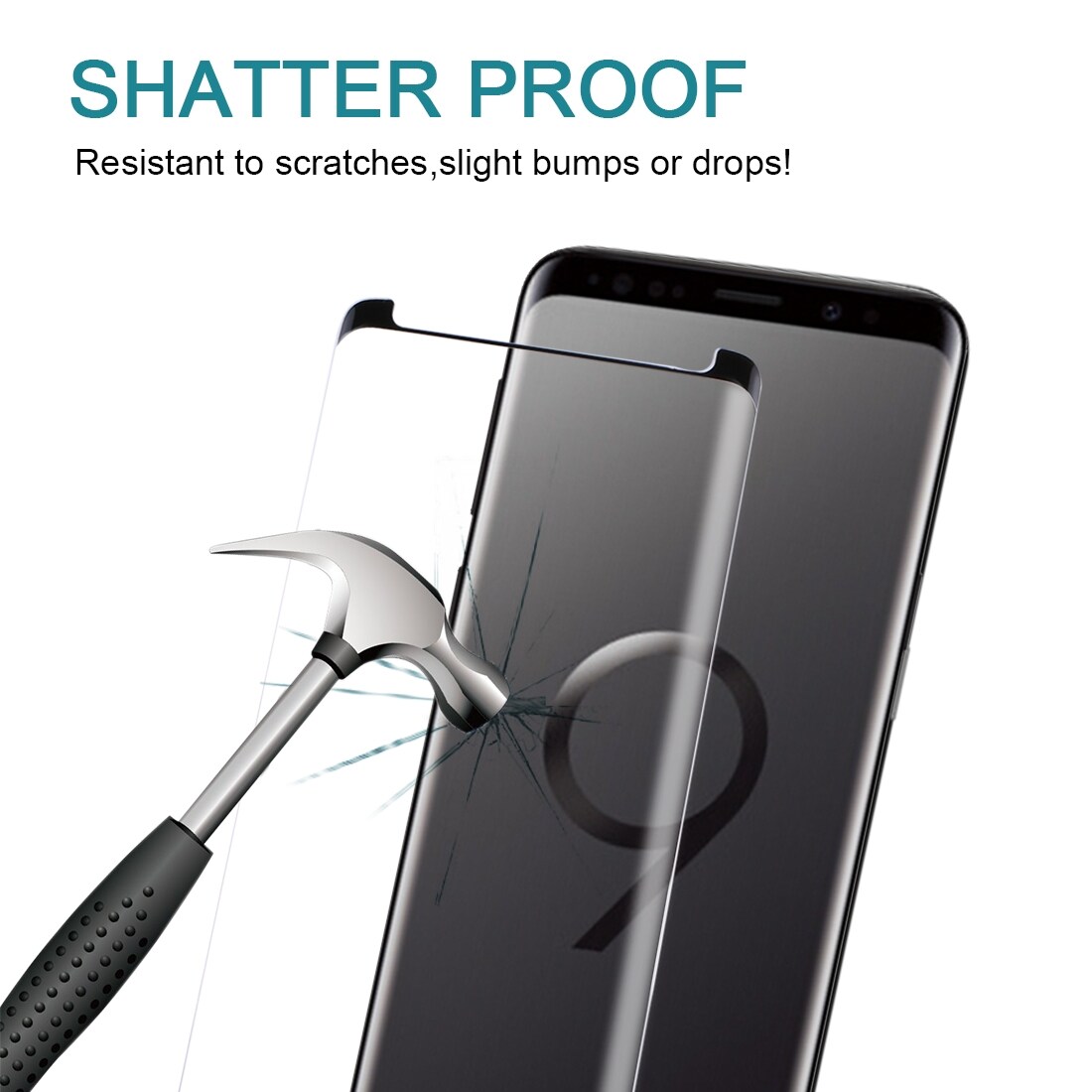 Buet Skærmbeskyttelse Hærdet Glas Samsung Galaxy S9 - Sort