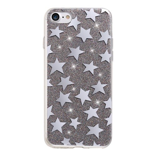 Glittercover stjerner iPhone 7 / iPhone 8 sort