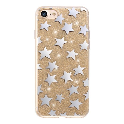 Glittercover stjerner iPhone 7 / iPhone 8 guld
