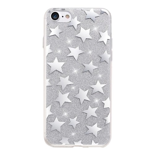Glittercover stjerner iPhone 6 Plus / iPhone 6s Plus sølv
