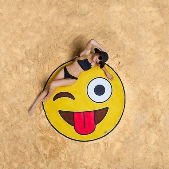 Rundt Emoji Badelagen - 150 x 150 cm
