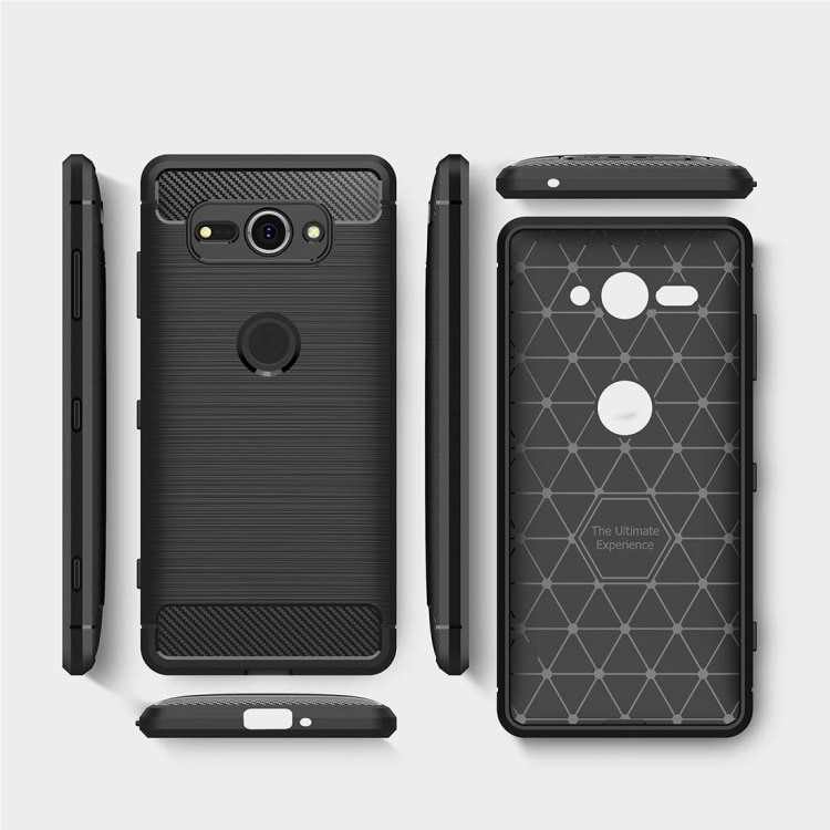 Karbonfiber-Cover Sony Xperia XZ2 Compact i sort farve