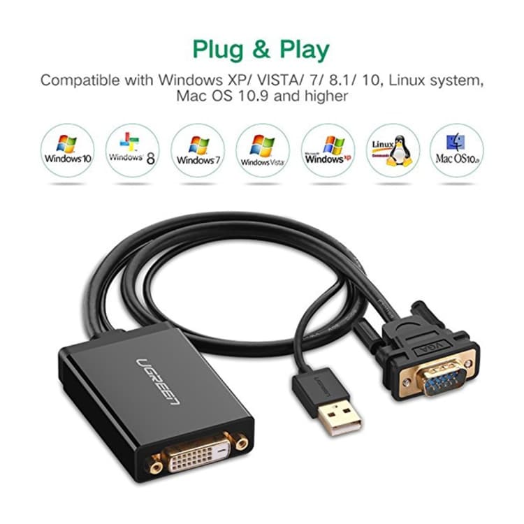 Adapter / Signalomdanner VGA til DVI + USB