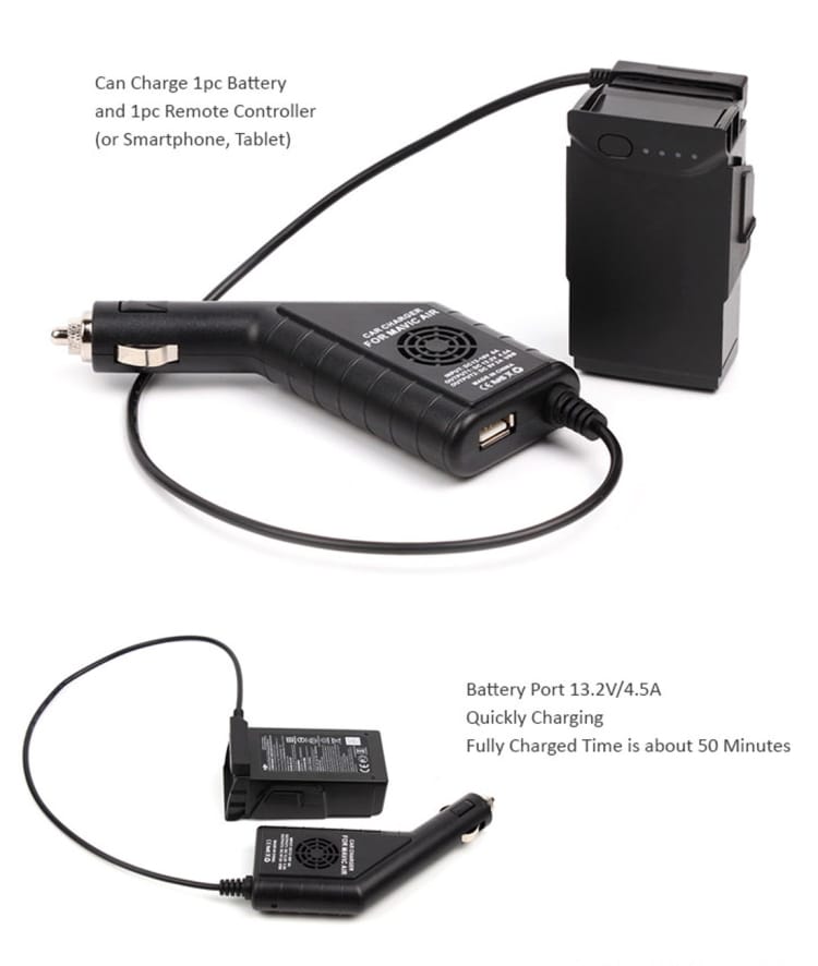 Billader 2i1 DJI Mavic Air Remote Controller & Batteri