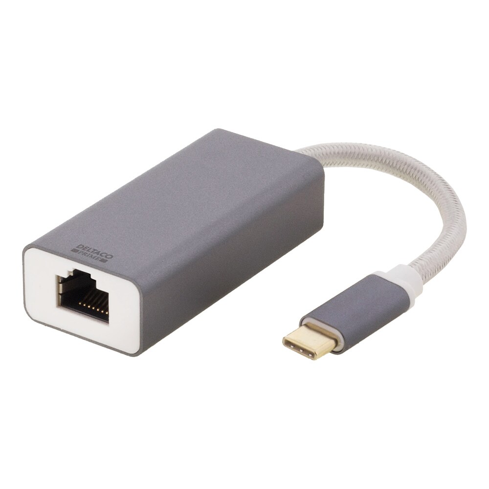 DELTACO USB-C netværksadapter, Gigabit