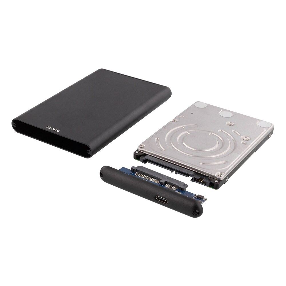 DELTACO USB-C SATA/SSD-kabinet