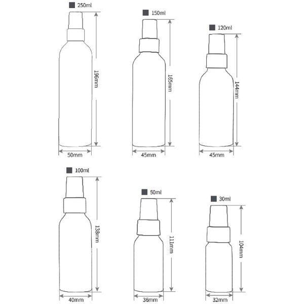 Refillflasker i Aluminium 250 ml - 5 Pak