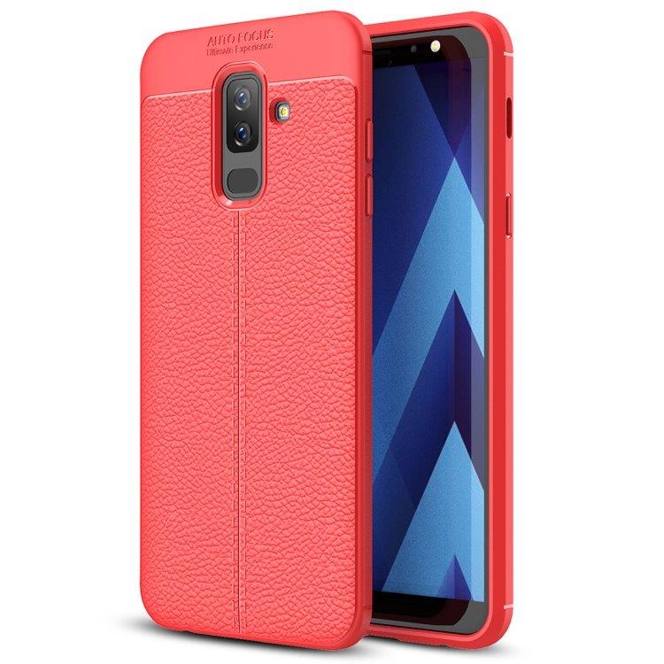 Bakcover Litchi Galaxy A6+ 2018 - Rød