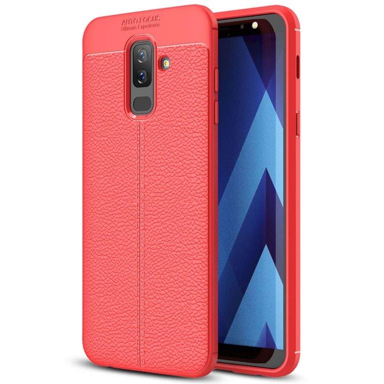 Bagcover Litchi Samsung Galaxy J8 (2018) Rød