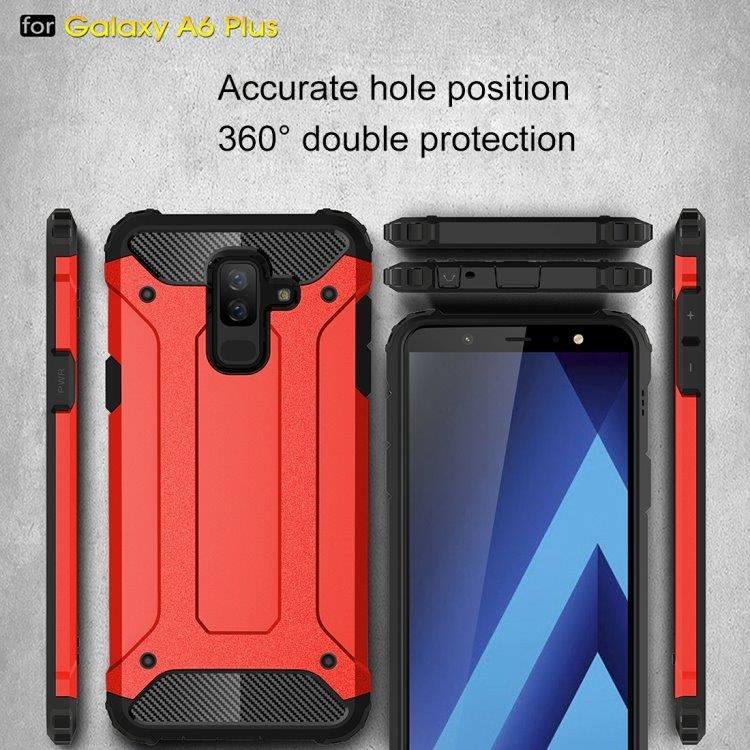 Armor Bagcover til Samsung Galaxy A6+ 2018 Rød