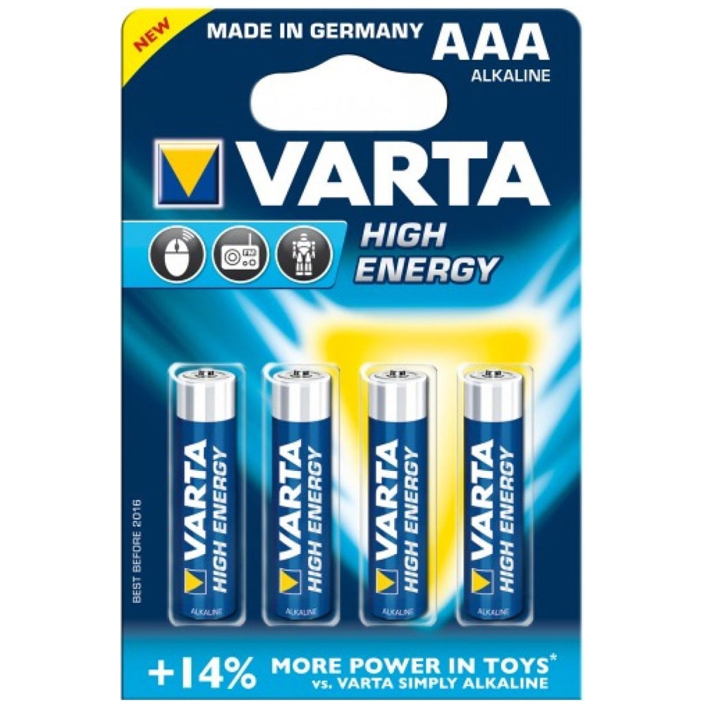 Varta High Energy batteri AAA LR03- 4 Pak