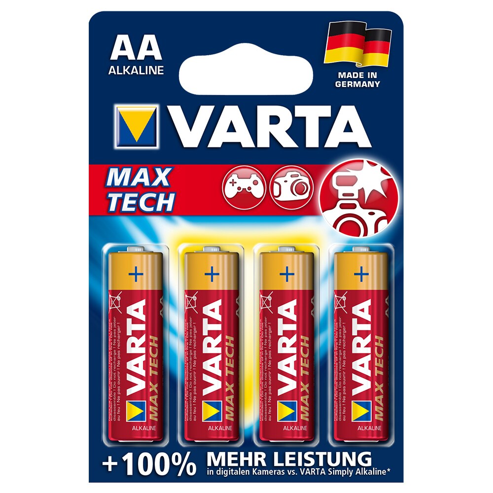 VARTA MAX TECH Batterie AA LR6 Mignon - 4 Pak