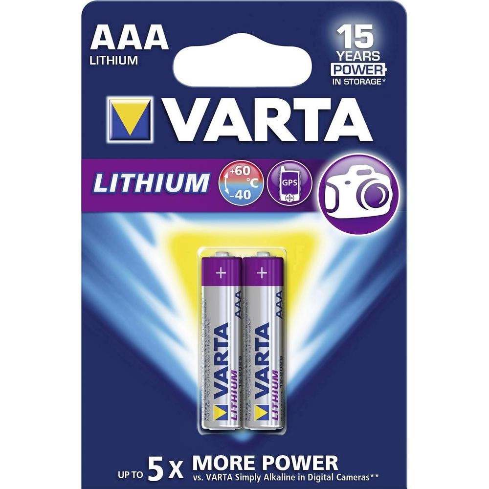 VARTA Lithium Batteri AAA LR03 Micro - 2 Pak
