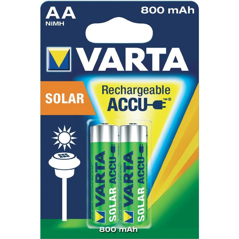 VARTA Solar Batteri AA LR6 Mignon 2-Pak 800 mAh
