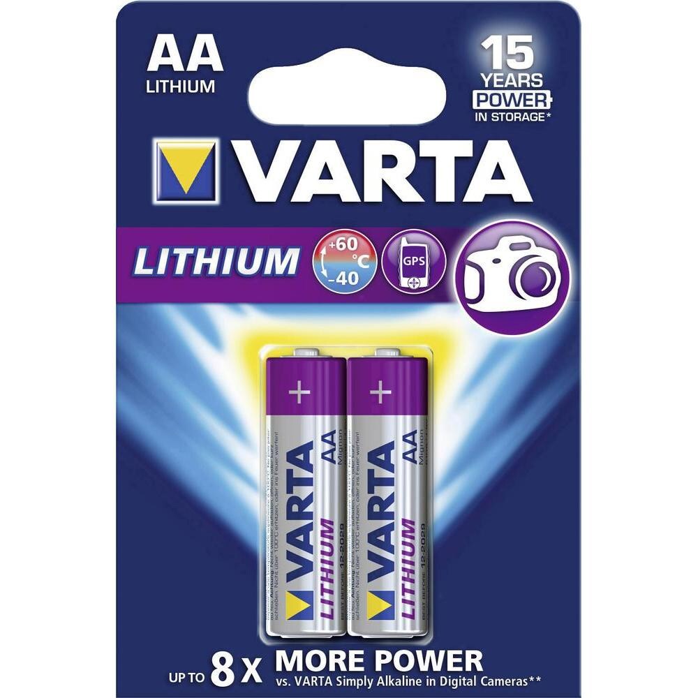 VARTA Lithium Batteri AA LR6 Mignon 2-Pak