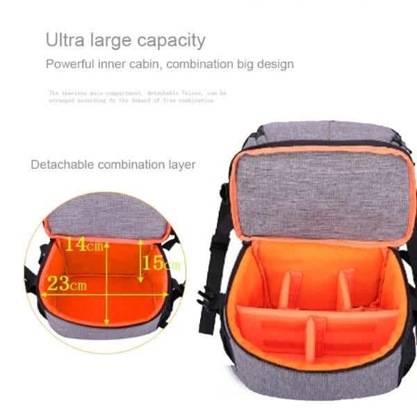 HUWANG multifunktionel rygsæk for kamera med tilbehør - Vandafvisende (Blå)