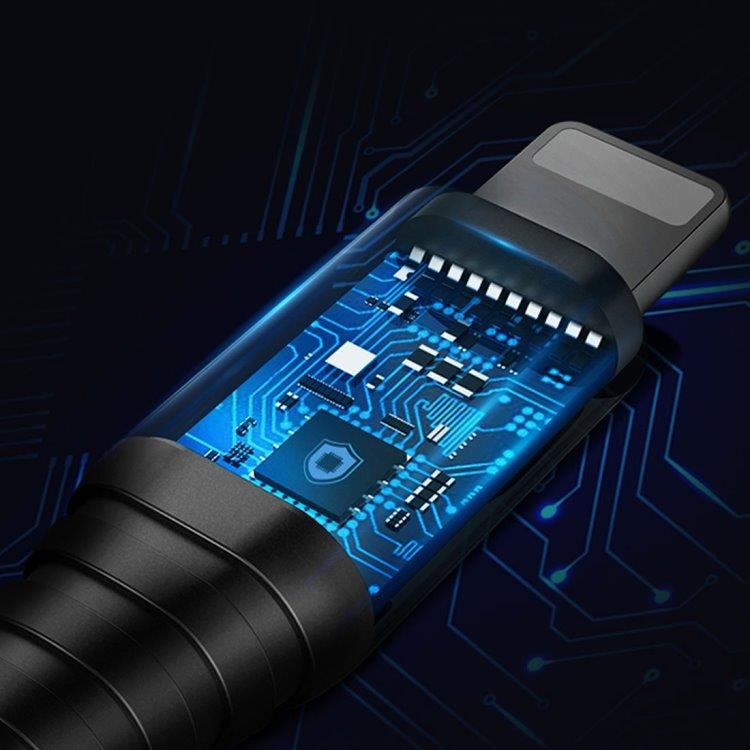 Benks 3i1 Ladekabel USB C & Lightning 1.5m Sort