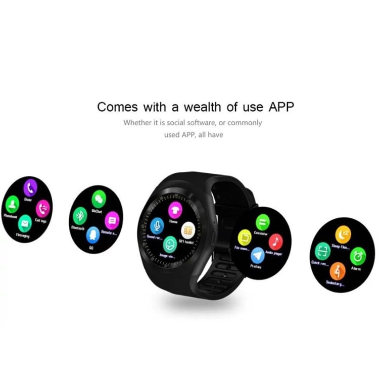 Y1 Smartwatch med Sim Sort