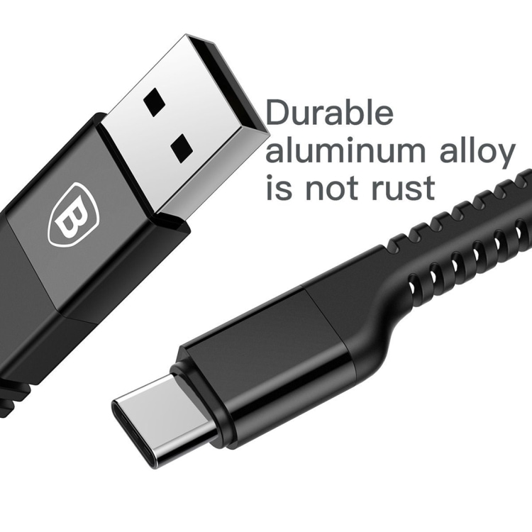Baseus Flettet USB-kabel USB A til USB C 1.5m Sort