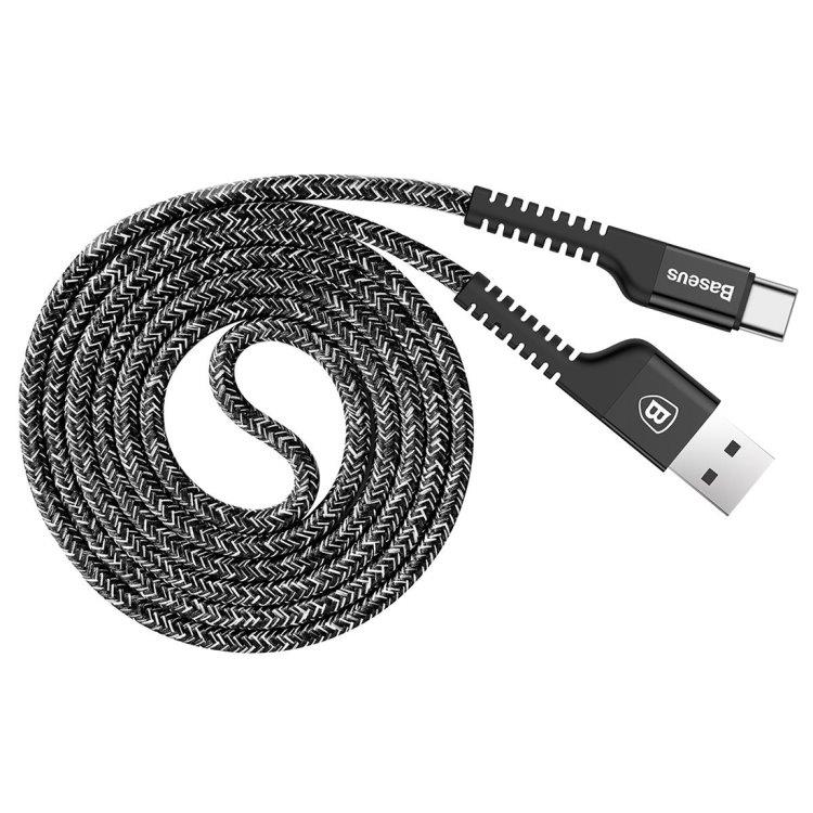 Baseus Flettet USB-kabel USB A til USB C 1m Sort