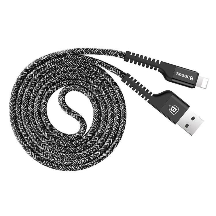 Baseus Flettet USB-kabel USB A til lightning 1m Sort