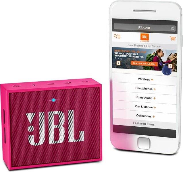 JBL GO Mono bærbar højttaler med Bluetooth - Rosa