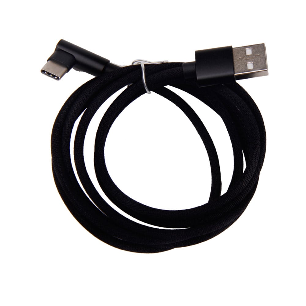 USB Type-C USB-kabel vinklet 1,2m Sort